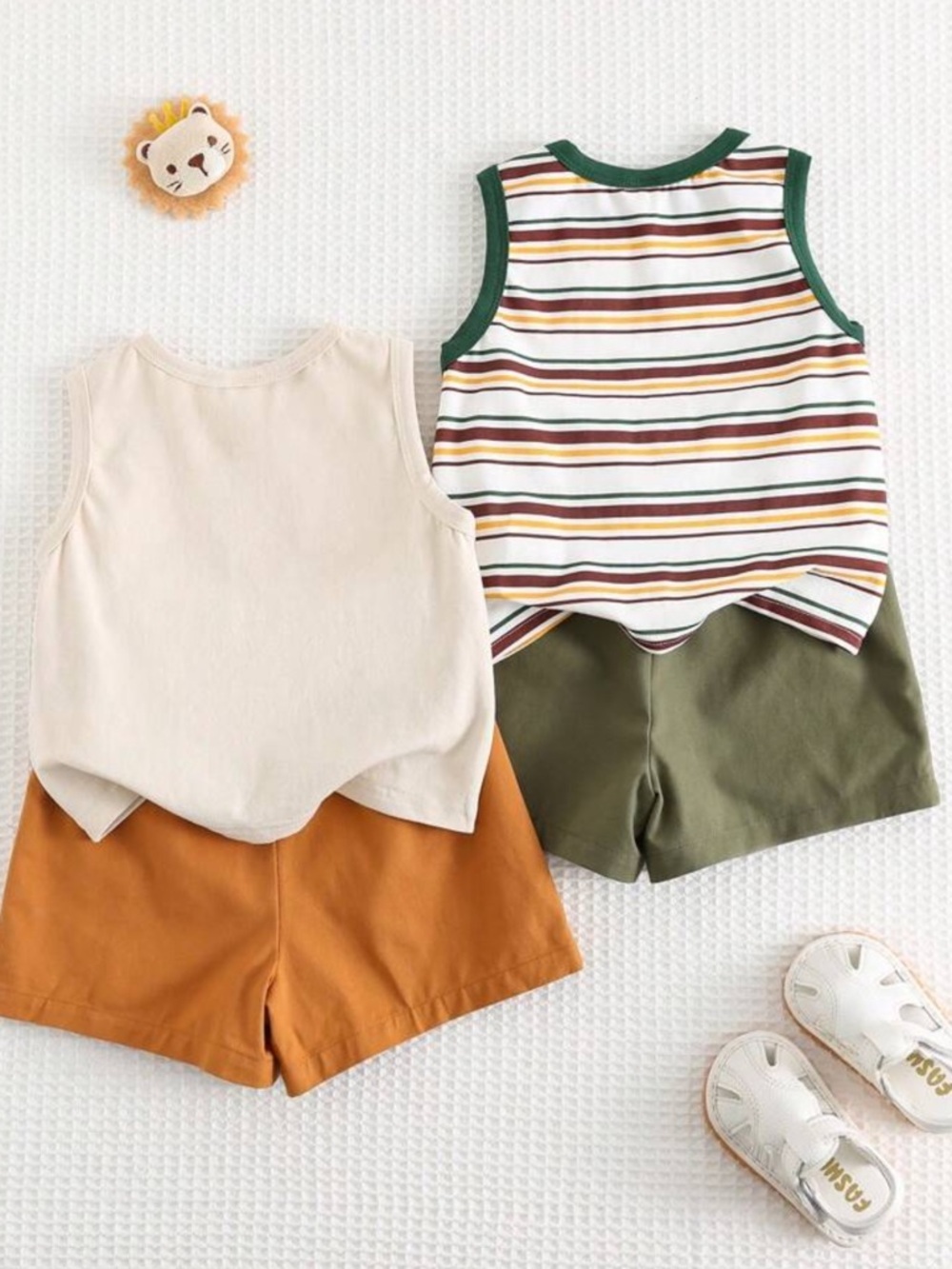 2 Pack Toddler Boy Safari Graphic Tank & Shorts Set - 12-18M - Picture 2 of 9